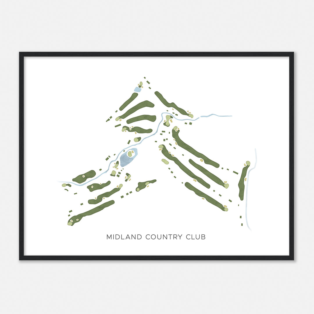Print of Midland Country Club Modern Map