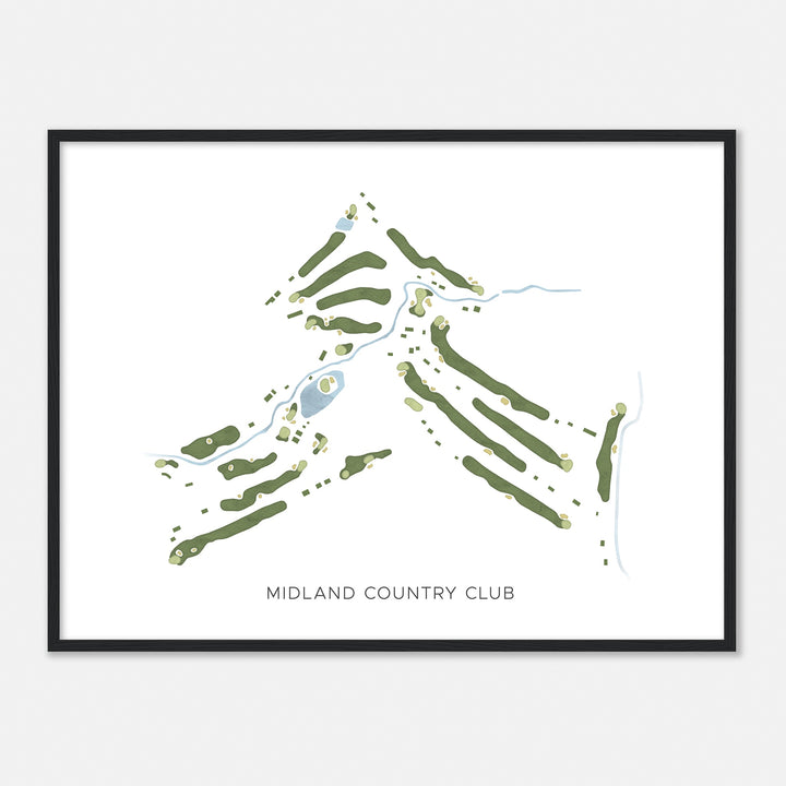 Print of Midland Country Club Modern Map