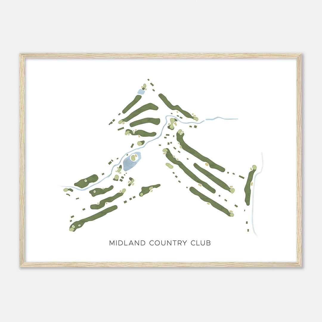 Print of Midland Country Club Modern Map