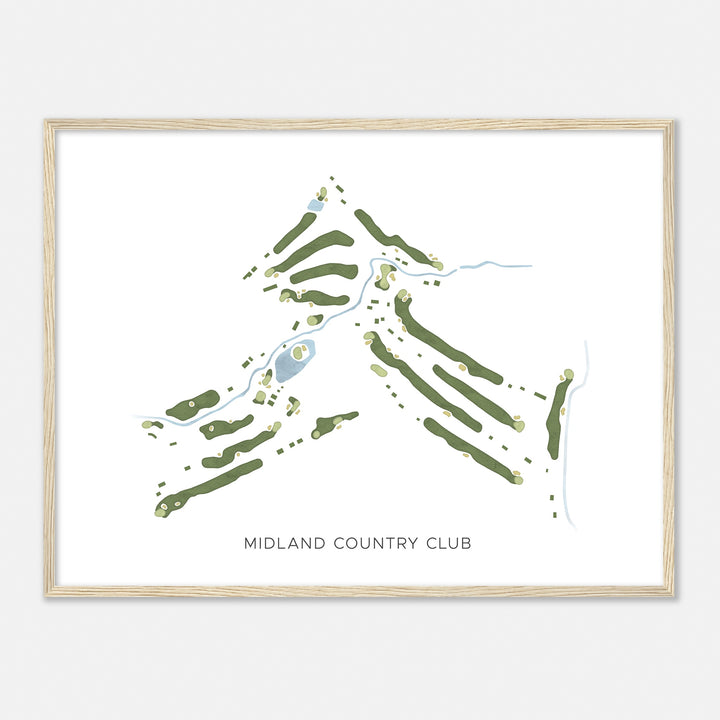 Print of Midland Country Club Modern Map