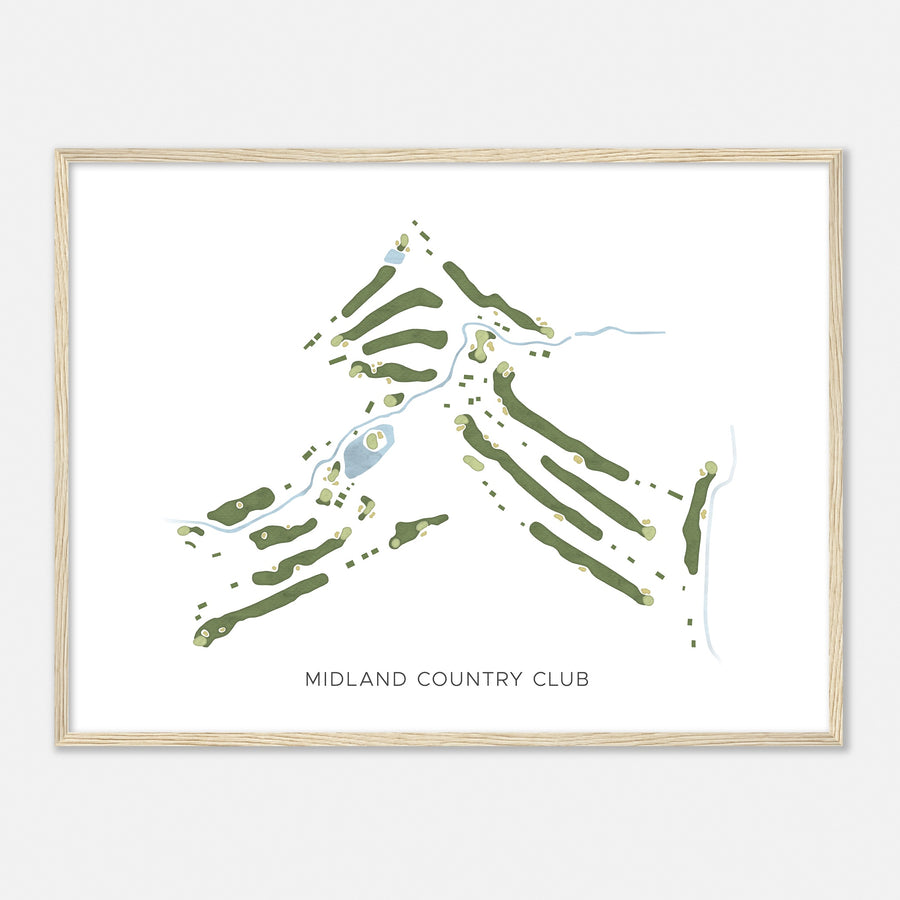 Print of Midland Country Club Modern Map