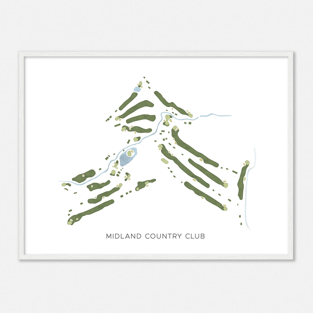 Print of Midland Country Club Modern Map