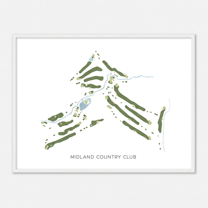 Print of Midland Country Club Modern Map