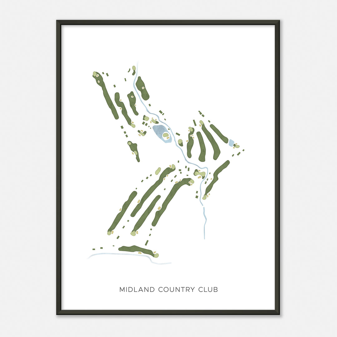 Print of Midland Country Club Modern Map