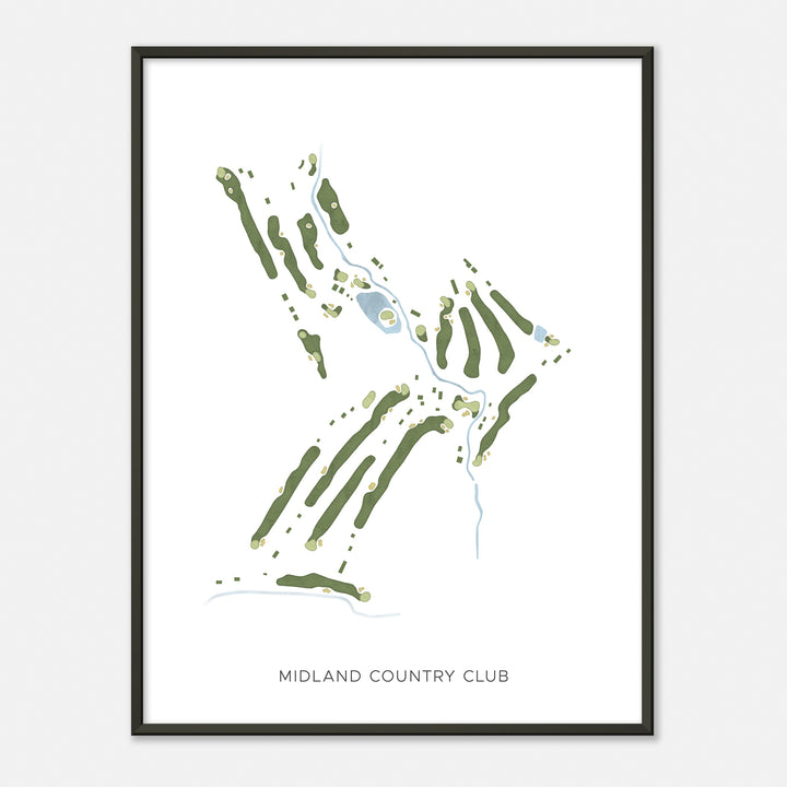 Print of Midland Country Club Modern Map