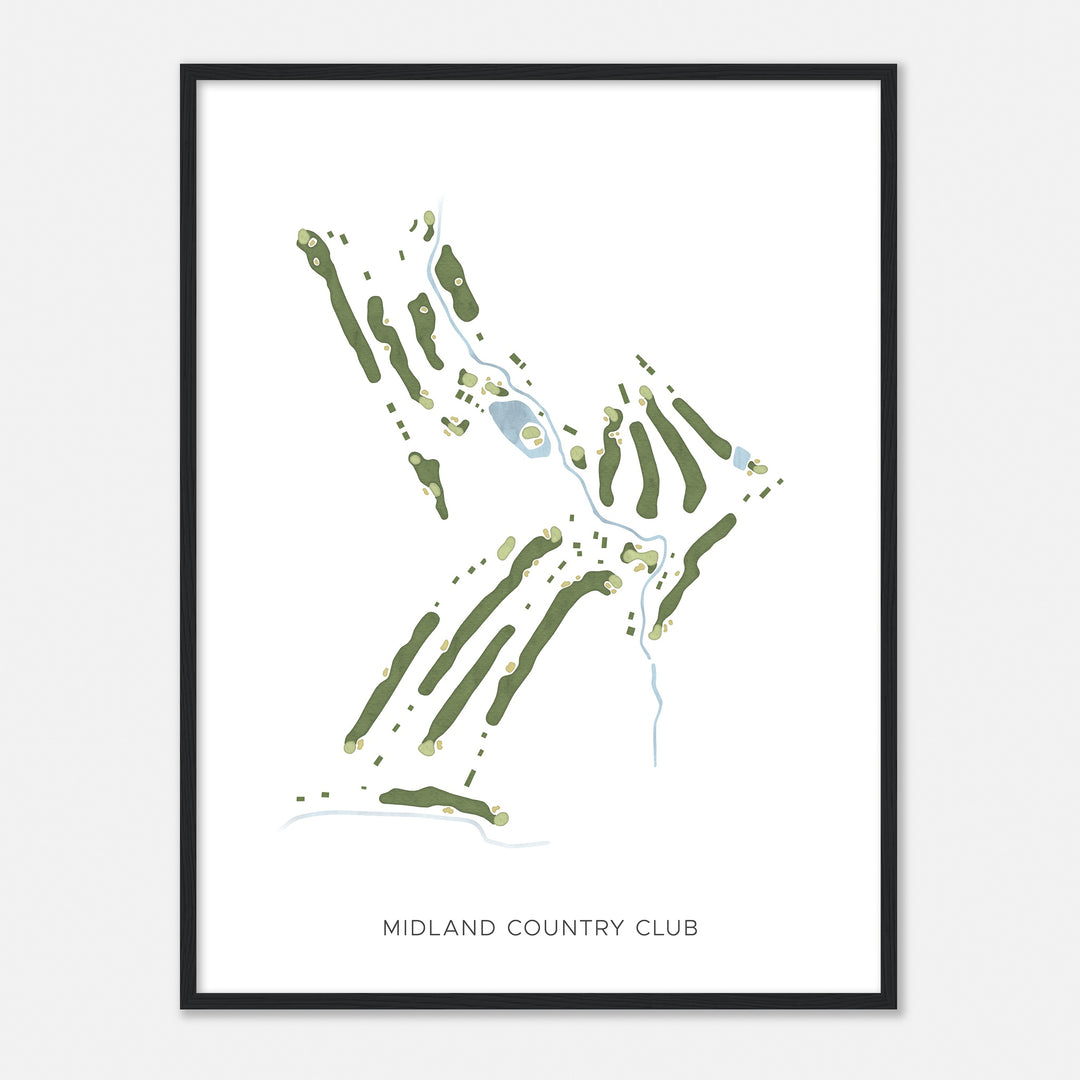 Print of Midland Country Club Modern Map