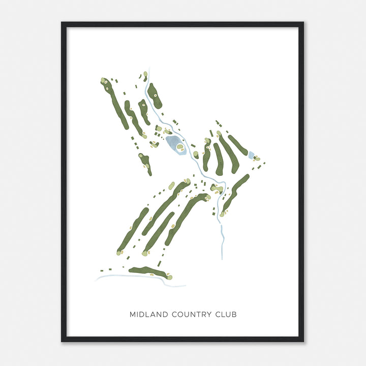 Print of Midland Country Club Modern Map