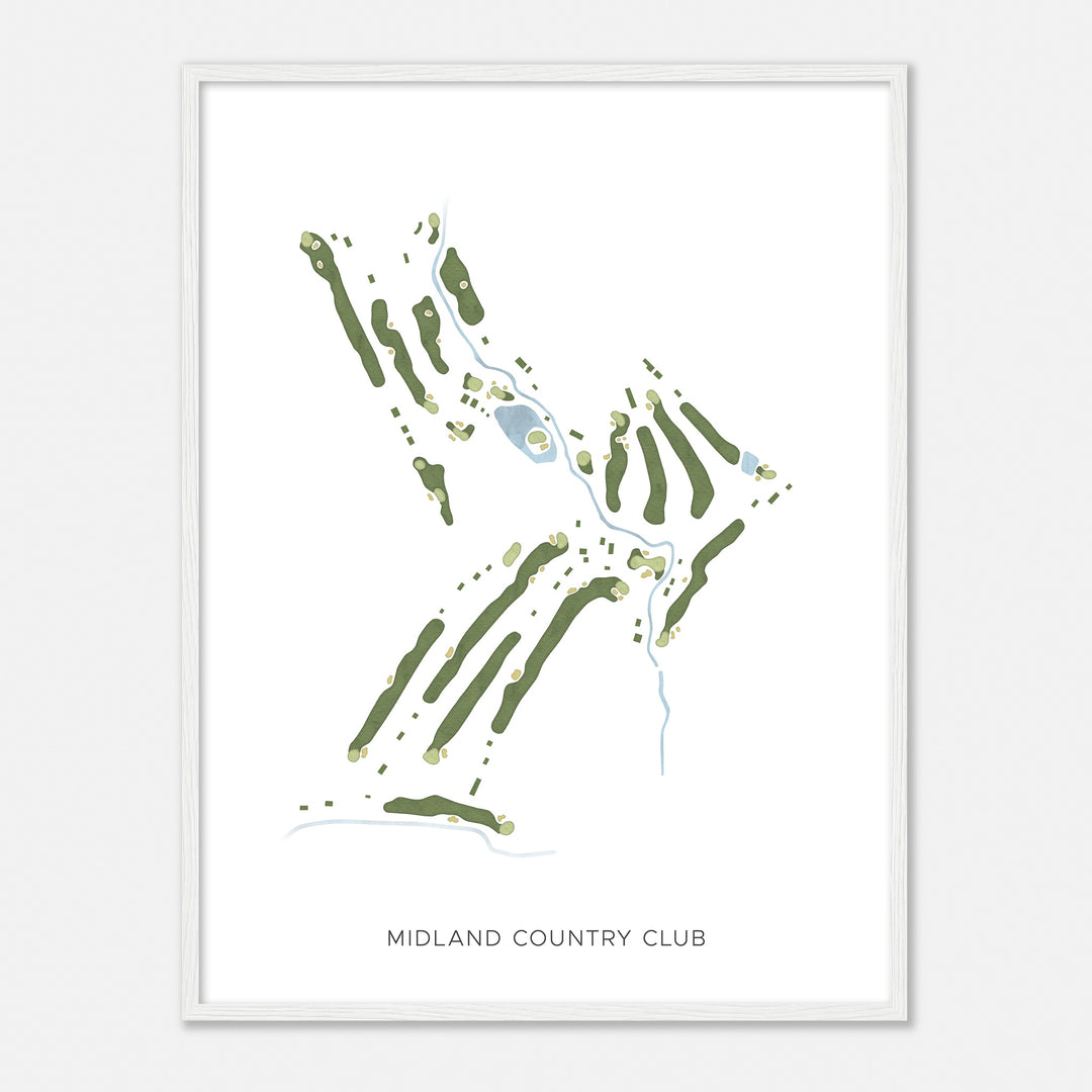 Print of Midland Country Club Modern Map