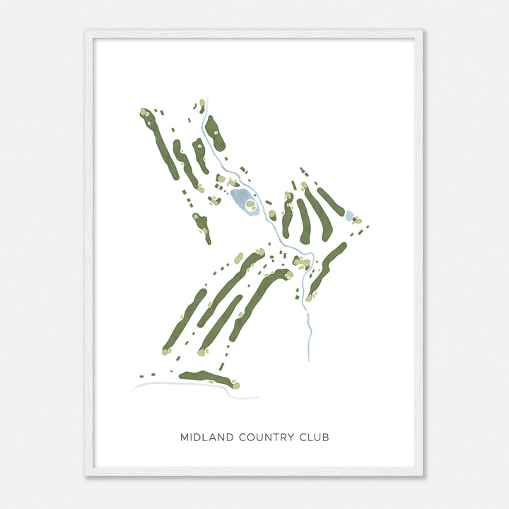 Print of Midland Country Club Modern Map