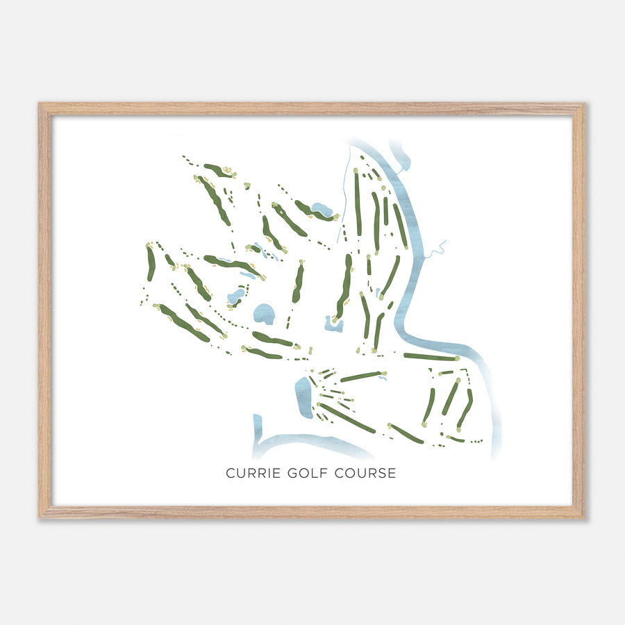 Print of Currie Golf Course Modern Map