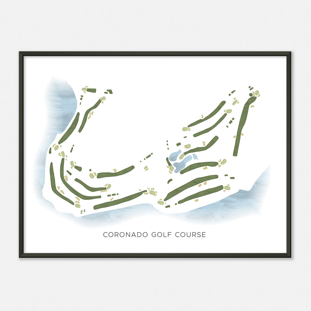 Print of Coronado Golf Course Modern Map