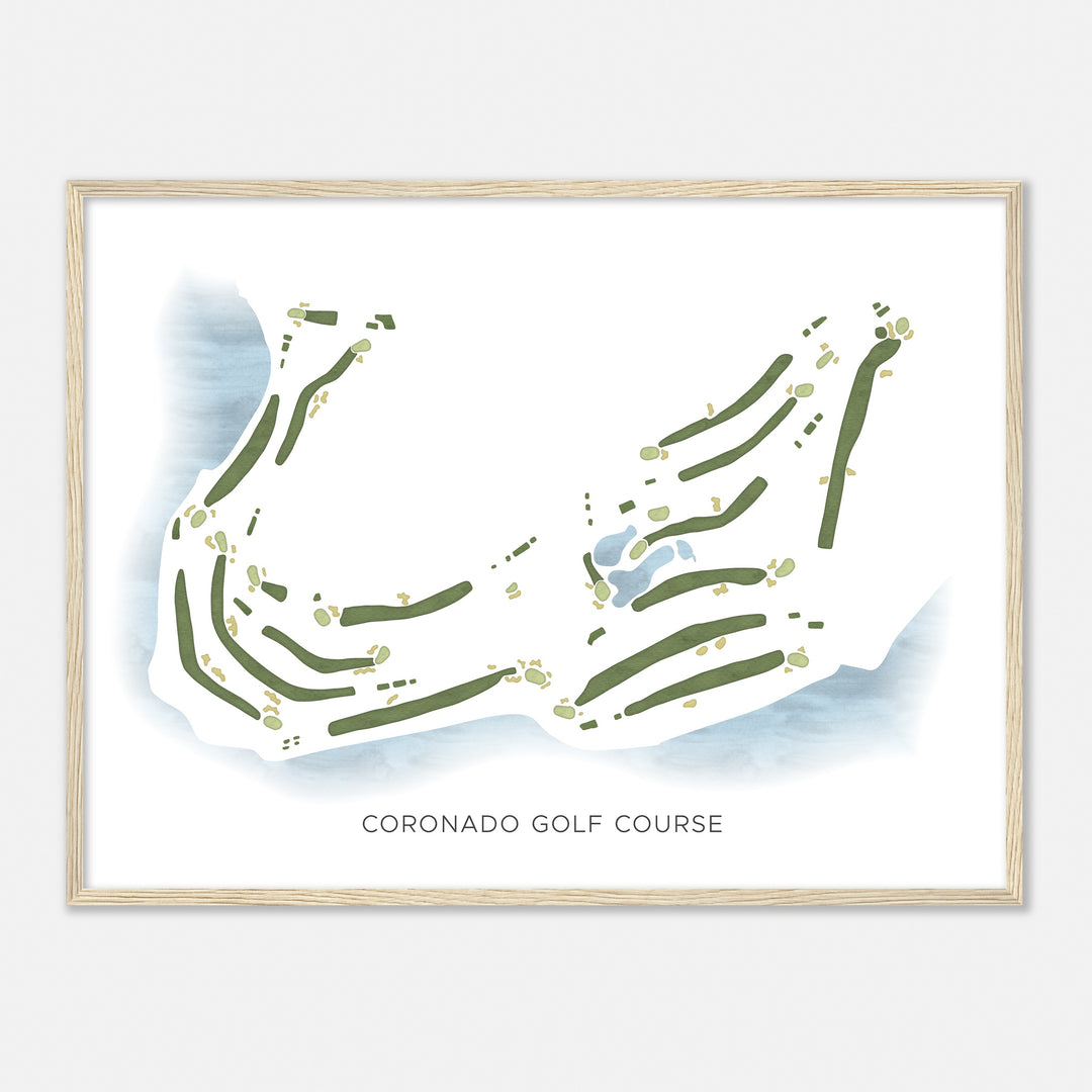 Print of Coronado Golf Course Modern Map