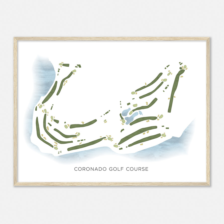 Print of Coronado Golf Course Modern Map