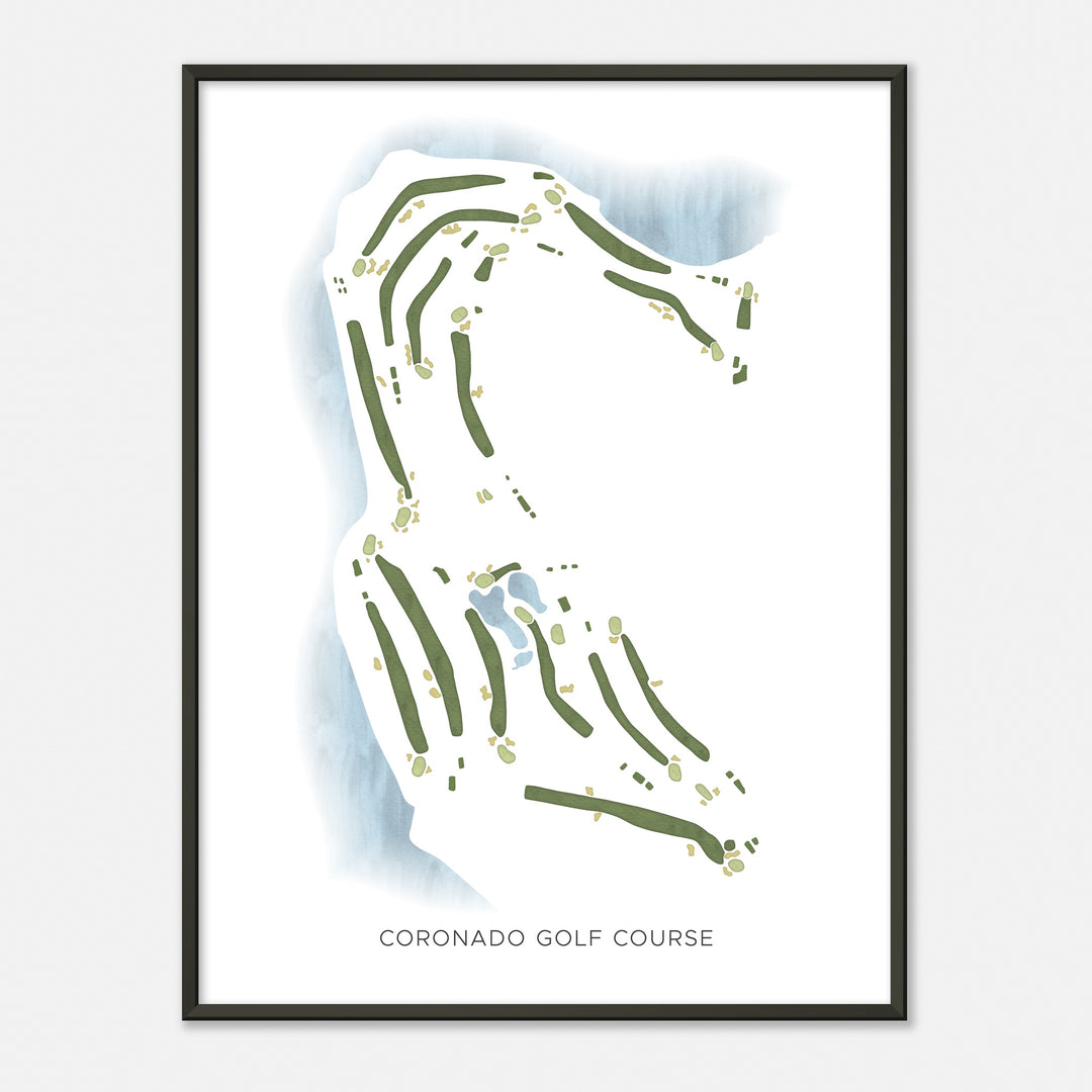 Print of Coronado Golf Course Modern Map