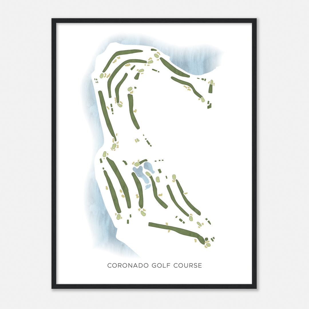 Print of Coronado Golf Course Modern Map