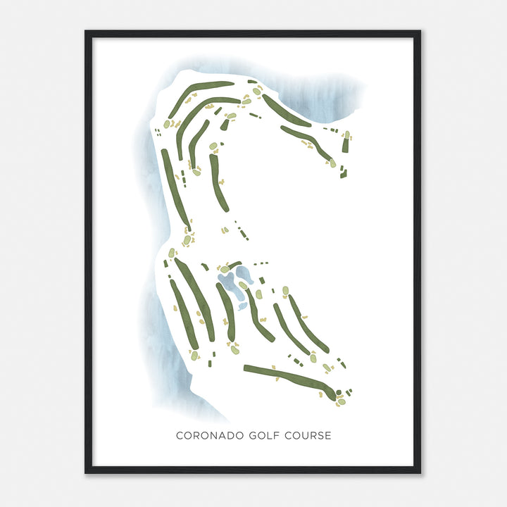 Print of Coronado Golf Course Modern Map