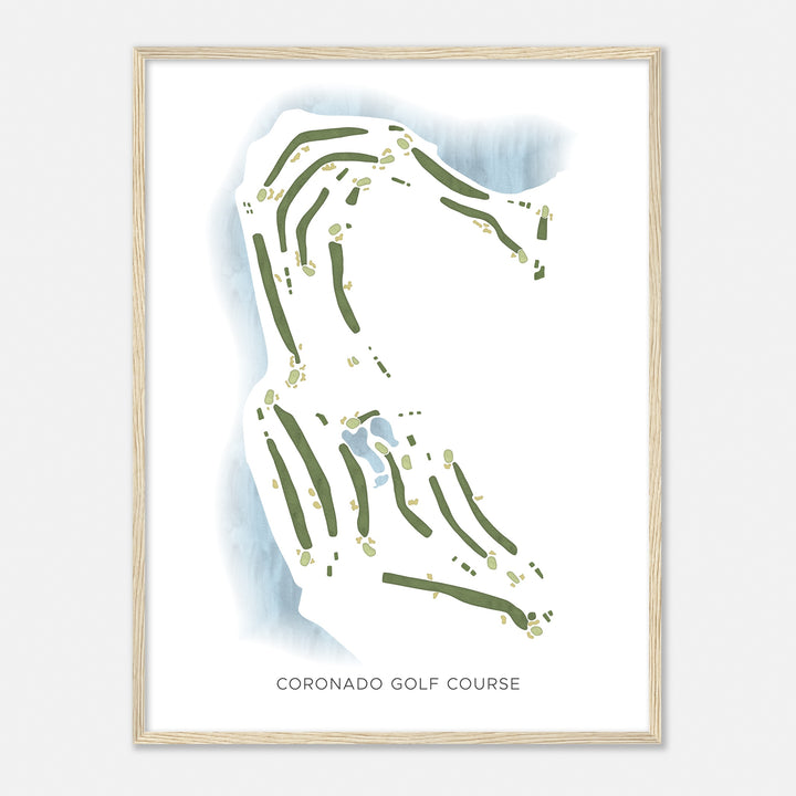 Print of Coronado Golf Course Modern Map