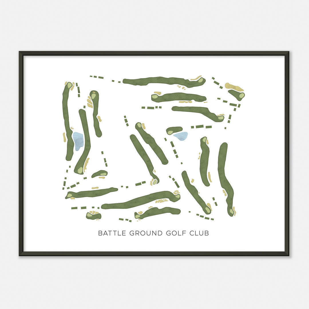 Print of Battle Ground Golf Club Modern Map