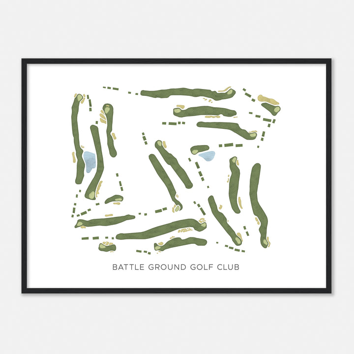 Print of Battle Ground Golf Club Modern Map