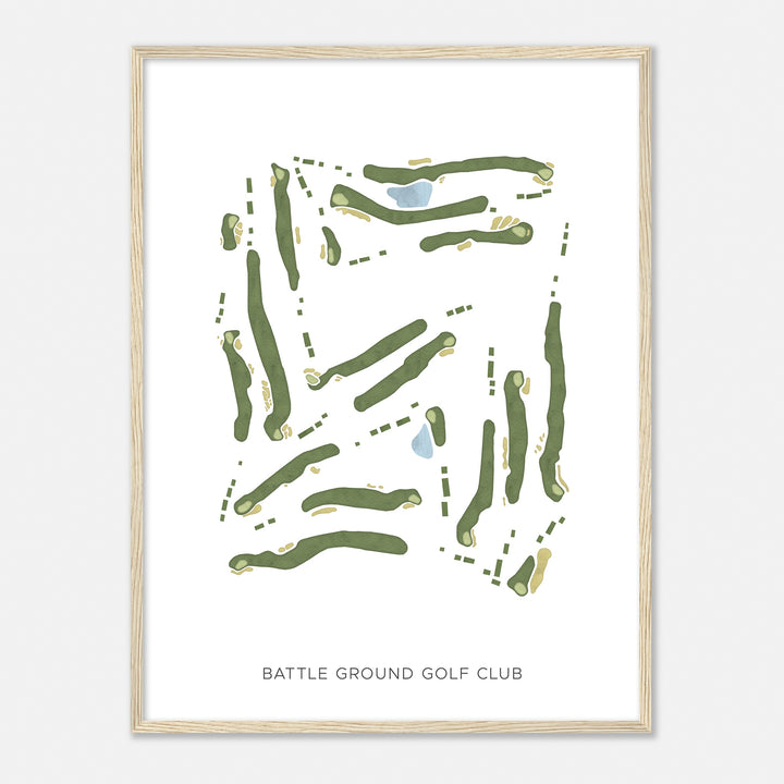 Print of Battle Ground Golf Club Modern Map