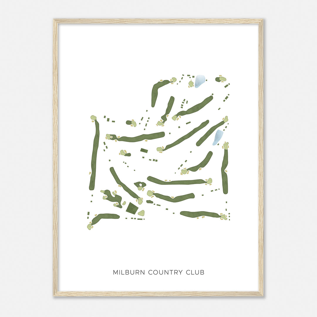 Print of Milburn Country Club Modern Map