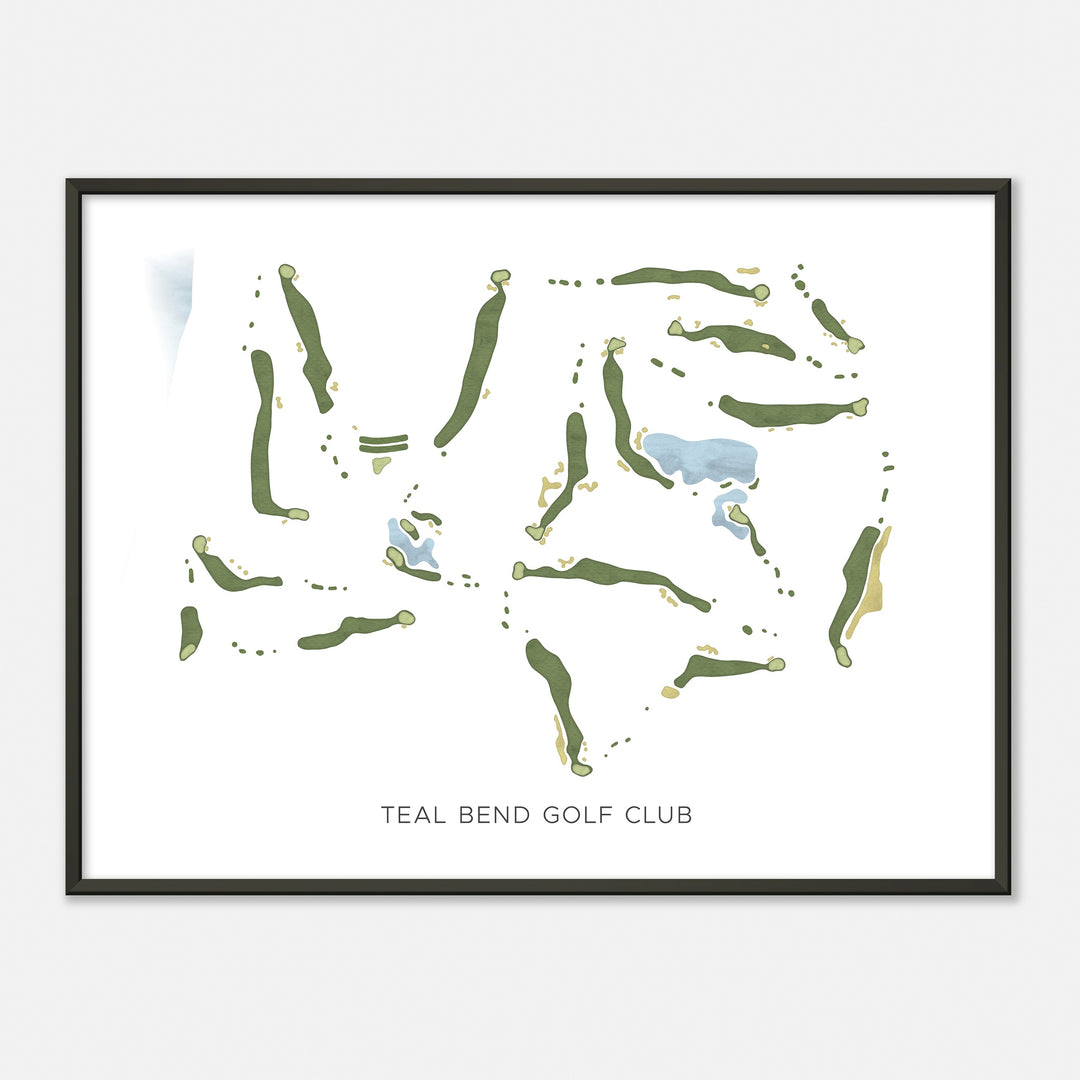 Print of Teal Bend Golf Club Modern Map