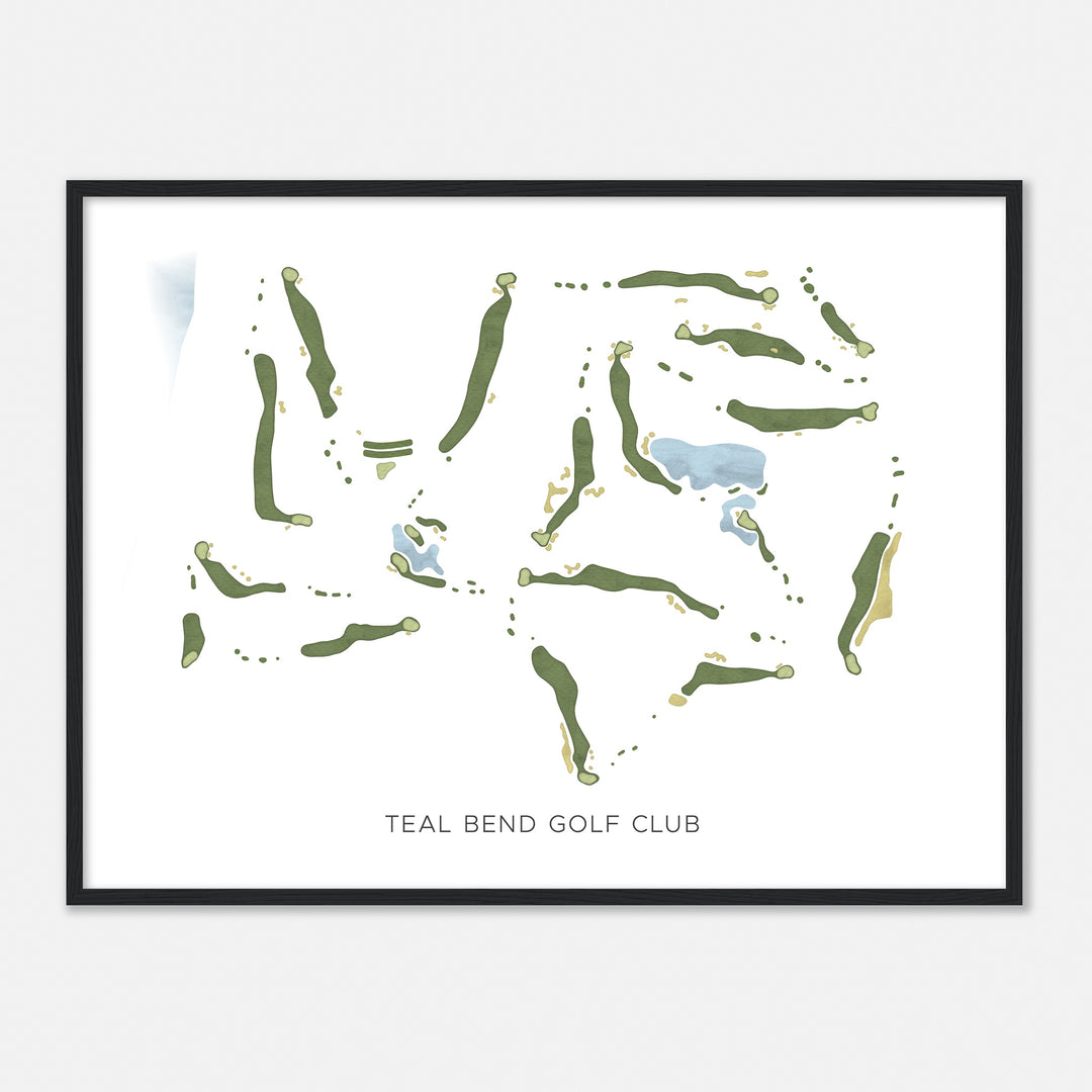 Print of Teal Bend Golf Club Modern Map