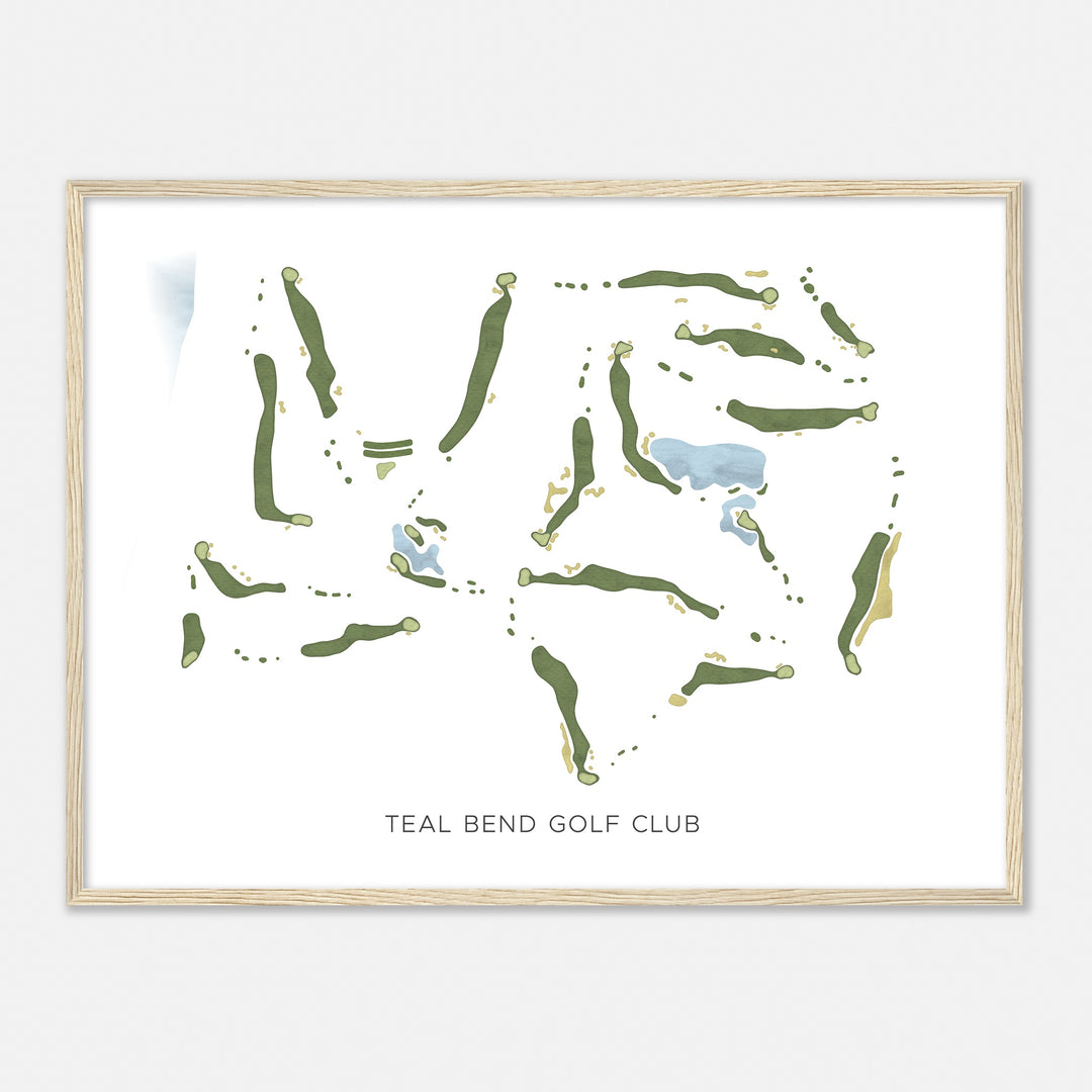 Print of Teal Bend Golf Club Modern Map