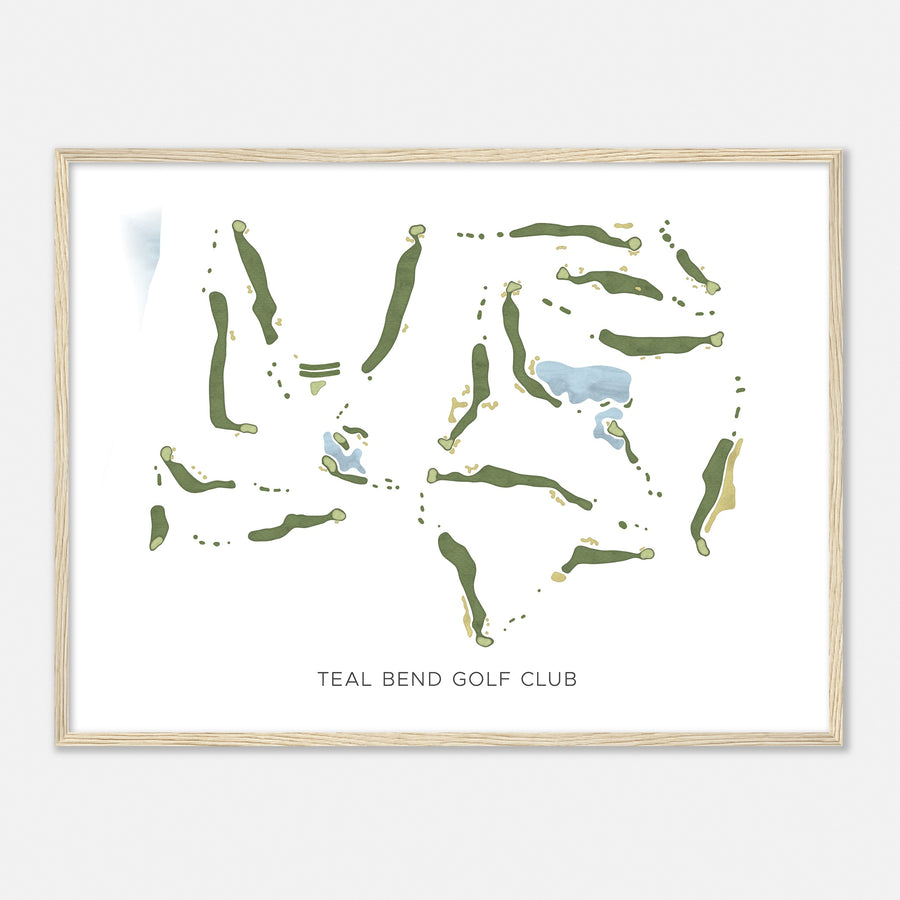 Print of Teal Bend Golf Club Modern Map