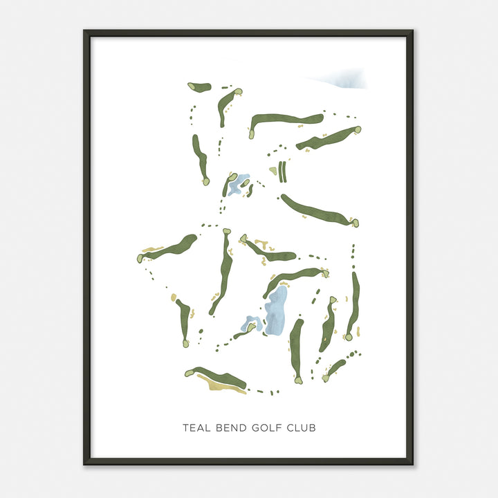 Print of Teal Bend Golf Club Modern Map