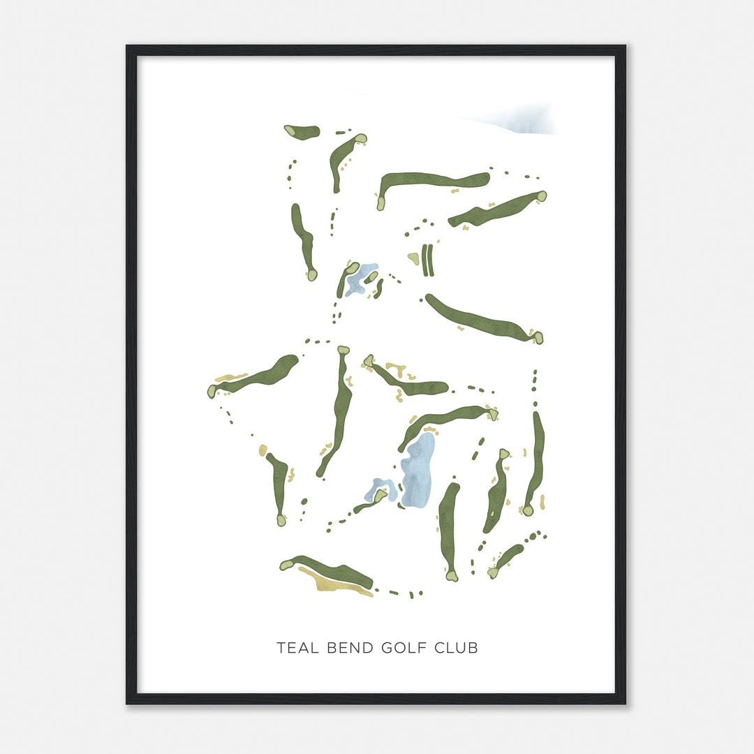 Print of Teal Bend Golf Club Modern Map