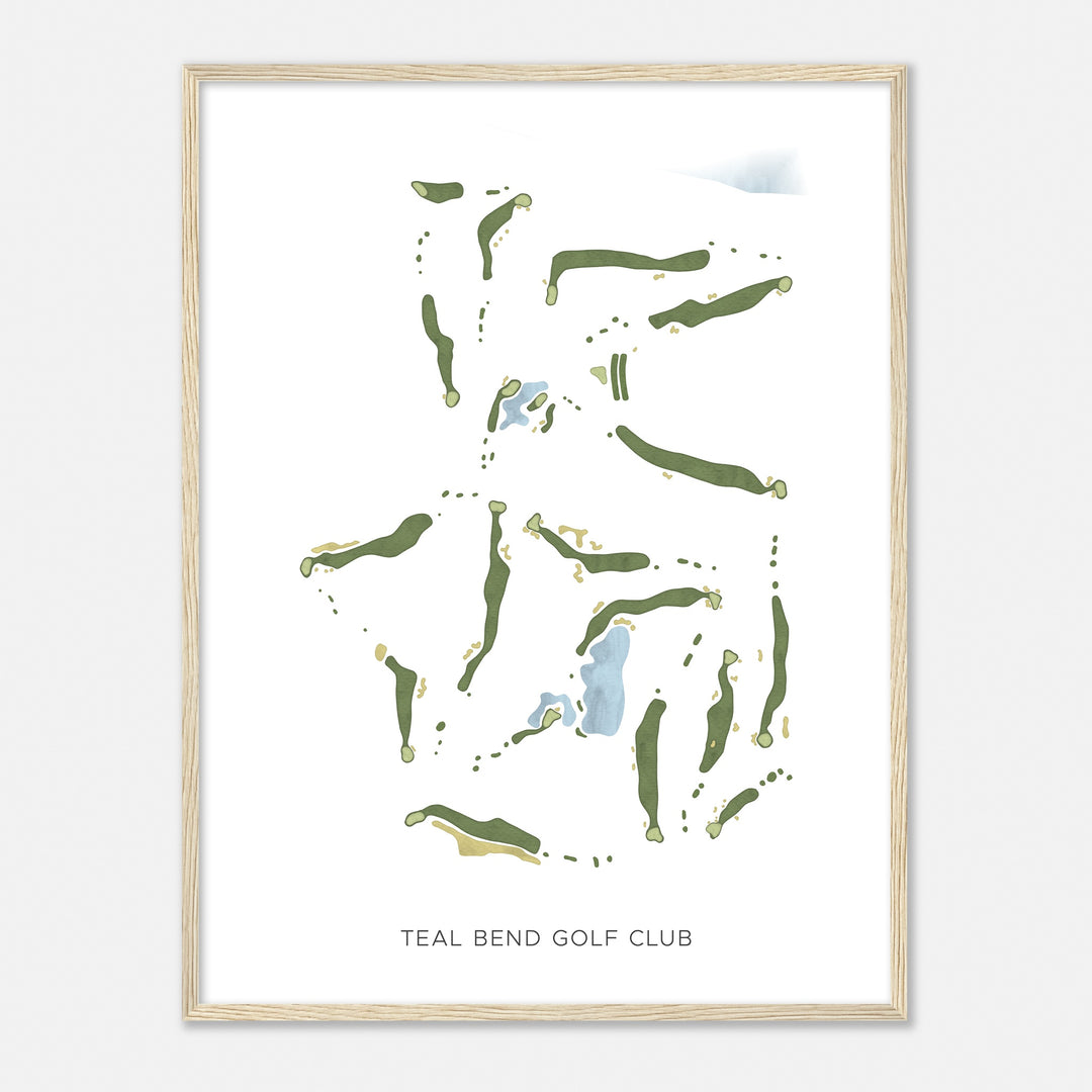 Print of Teal Bend Golf Club Modern Map