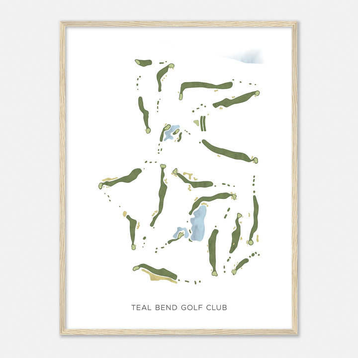 Print of Teal Bend Golf Club Modern Map