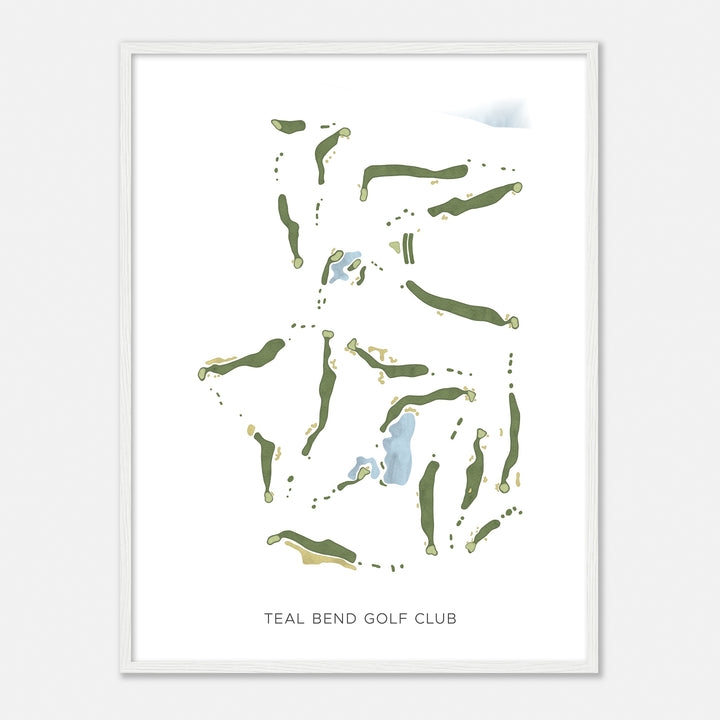 Print of Teal Bend Golf Club Modern Map