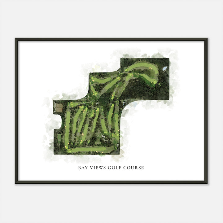 Print of Bay Views Golf Course Classic Map