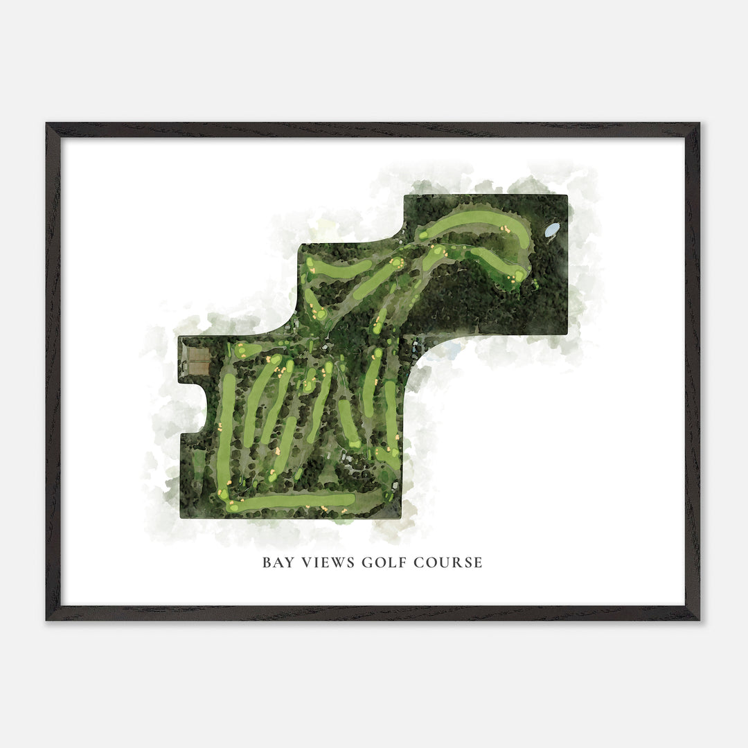 Print of Bay Views Golf Course Classic Map