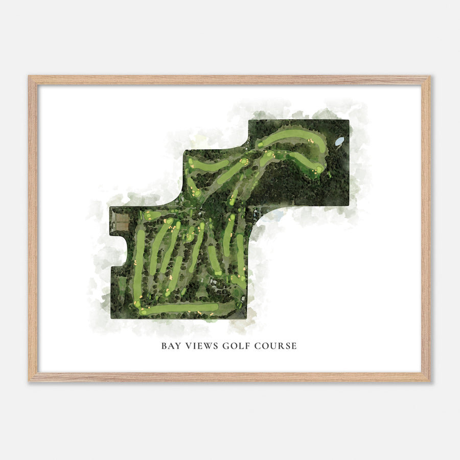 Print of Bay Views Golf Course Classic Map