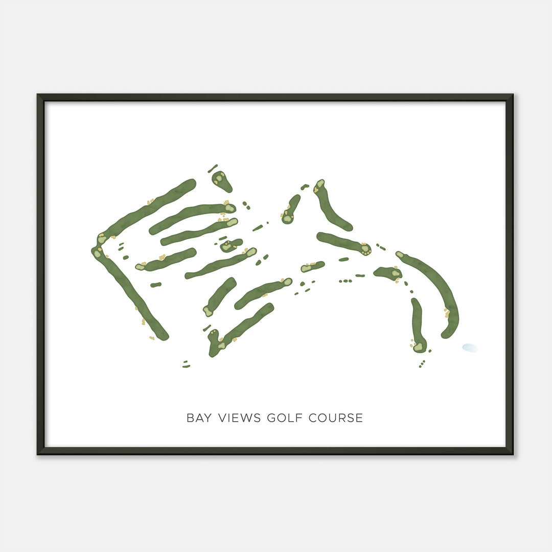 Print of Bay Views Golf Course Modern Map
