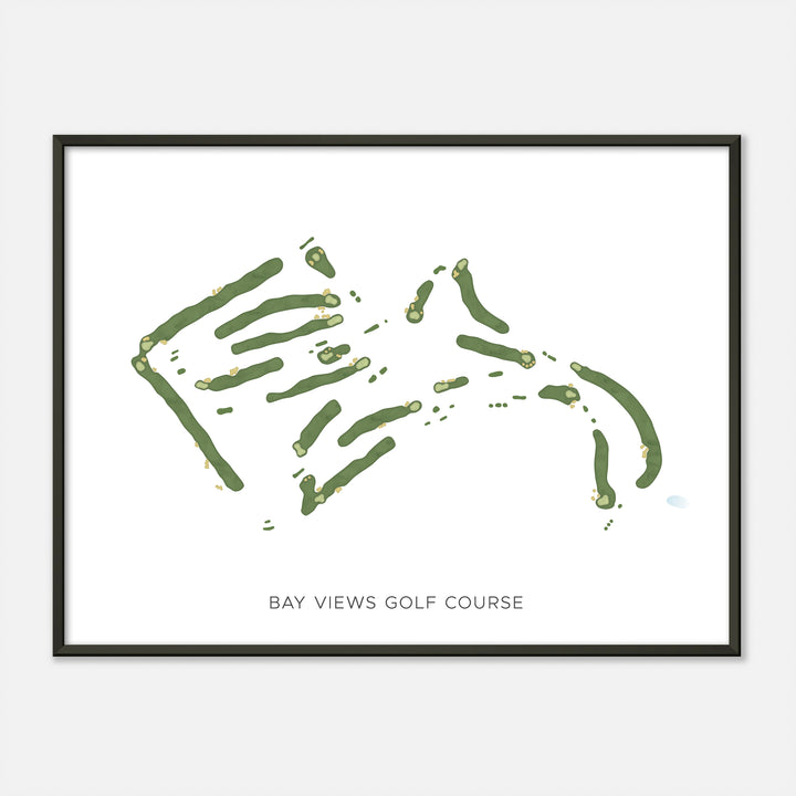 Print of Bay Views Golf Course Modern Map