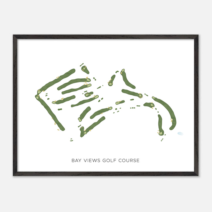 Print of Bay Views Golf Course Modern Map