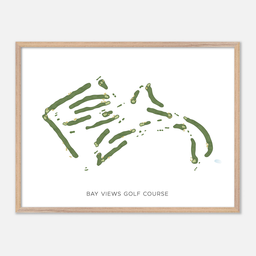 Print of Bay Views Golf Course Modern Map