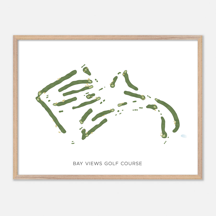 Print of Bay Views Golf Course Modern Map