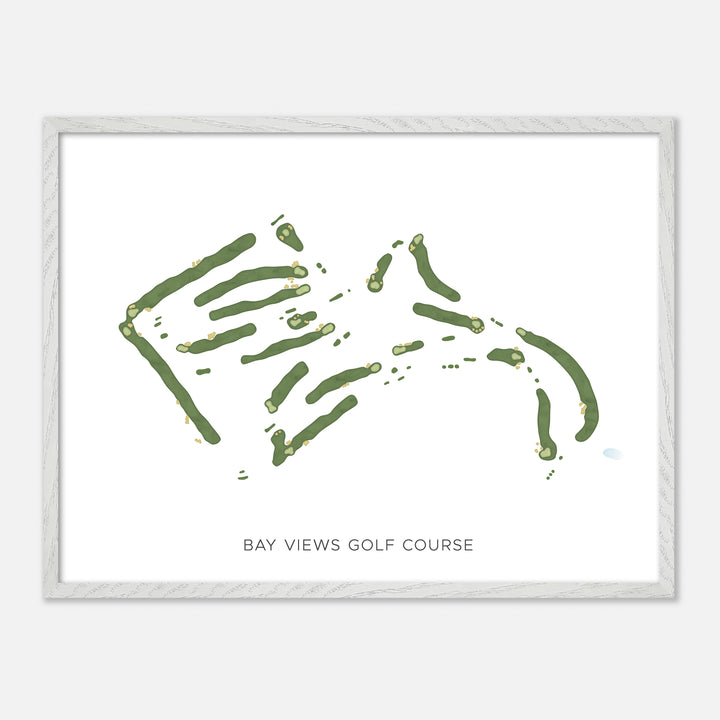 Print of Bay Views Golf Course Modern Map