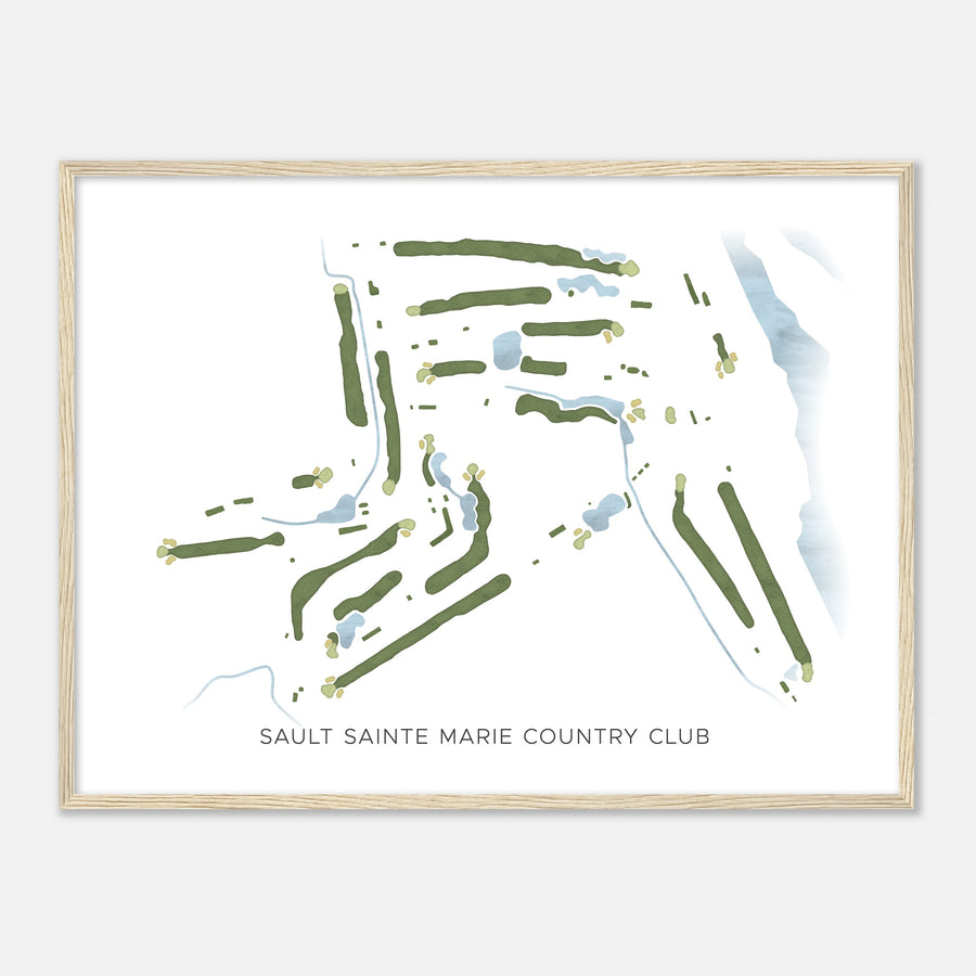 Print of Sault Sainte Marie Country Club Modern Map