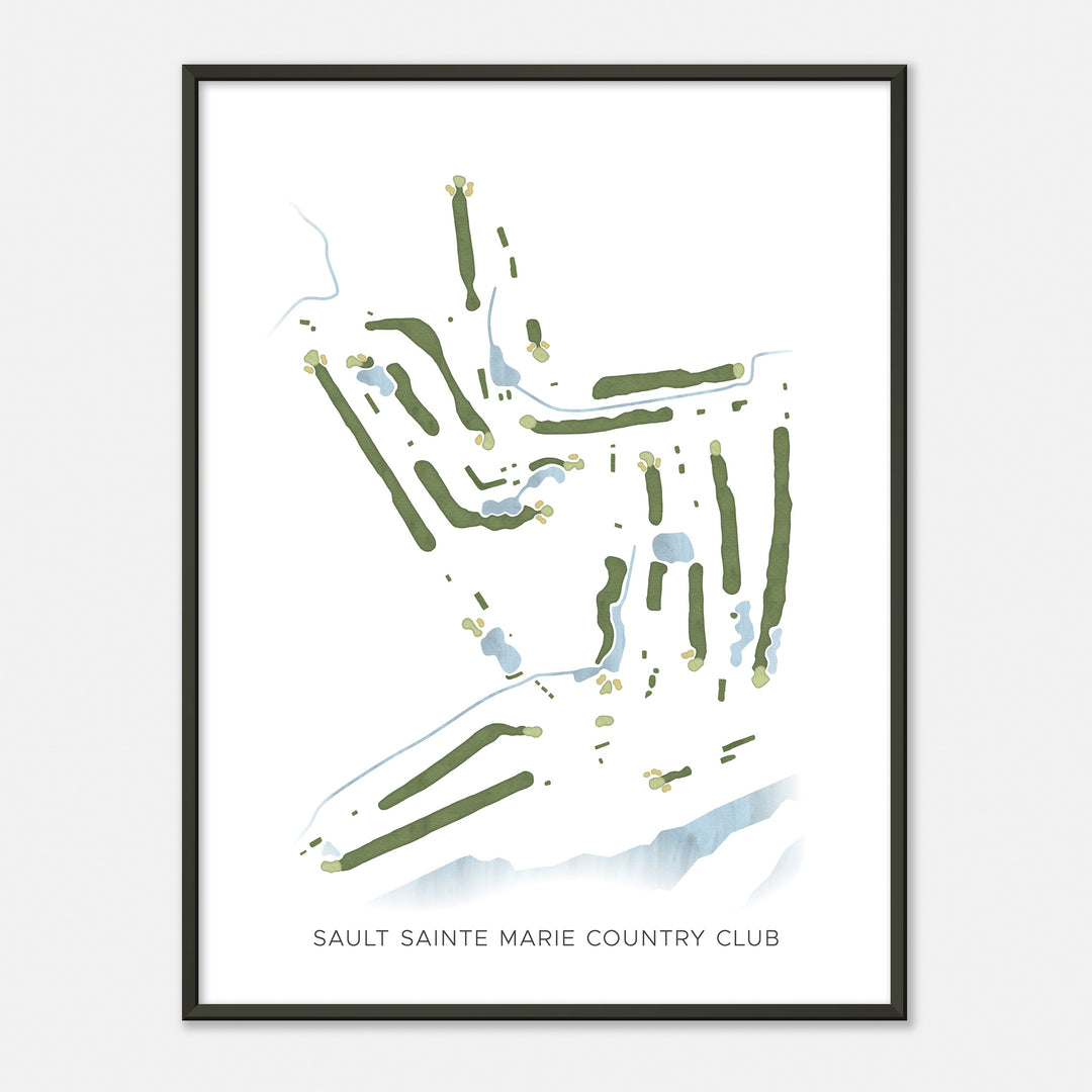 Print of Sault Sainte Marie Country Club Modern Map