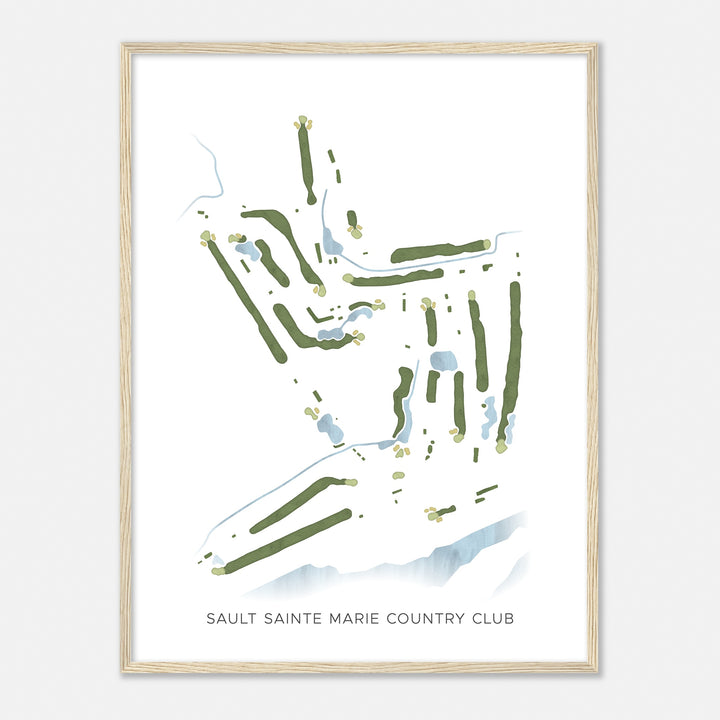 Print of Sault Sainte Marie Country Club Modern Map