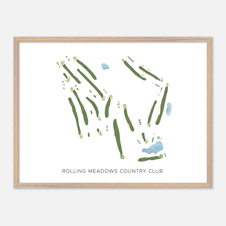 Print of Rolling Meadows Country Club Modern Map