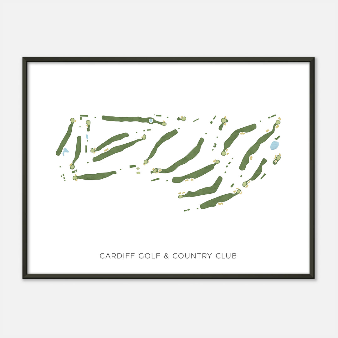 Print of Cardiff Golf & Country Club Modern Map
