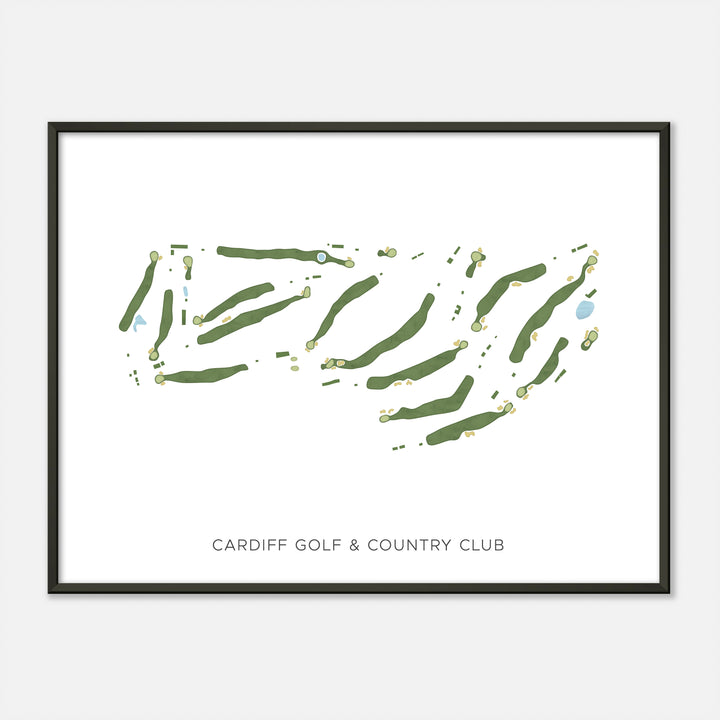 Print of Cardiff Golf & Country Club Modern Map