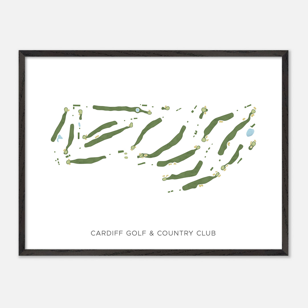 Print of Cardiff Golf & Country Club Modern Map
